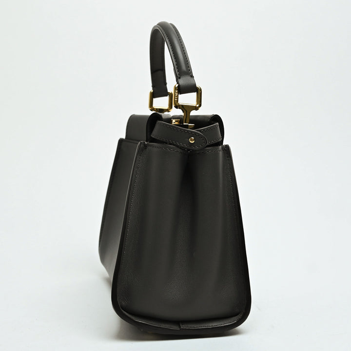 Fendi Grey Nappa Leather Mini Peekaboo Handbag