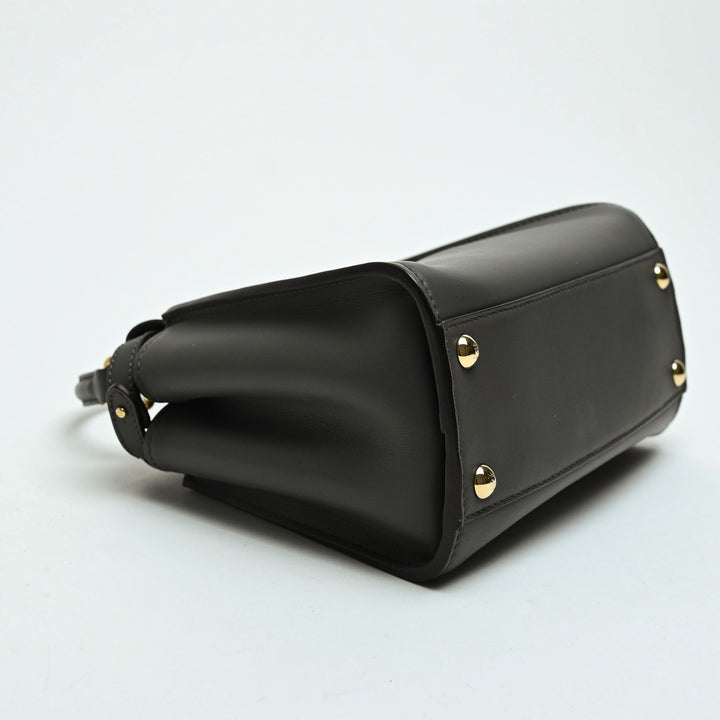 Fendi Grey Nappa Leather Mini Peekaboo Handbag
