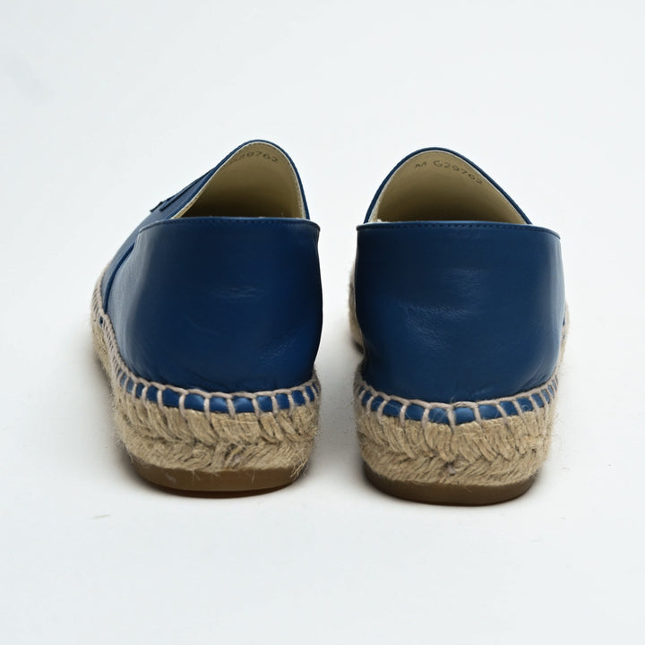 Pre-Loved Chanel™ Blue Lambskin Leather Espadrilles Size 40