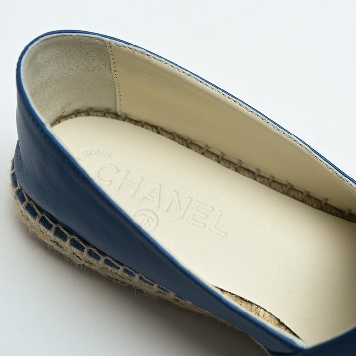 Pre-Loved Chanel™ Blue Lambskin Leather Espadrilles Size 40