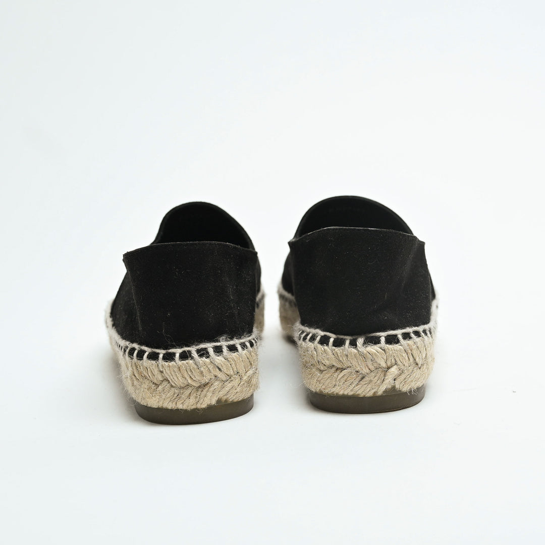 Pre-Loved Chanel™ Black Suede Espadrilles Size 36
