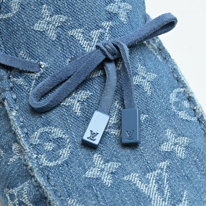 Louis Vuitton Blue Denim Monogram Men's Loafers Size 9