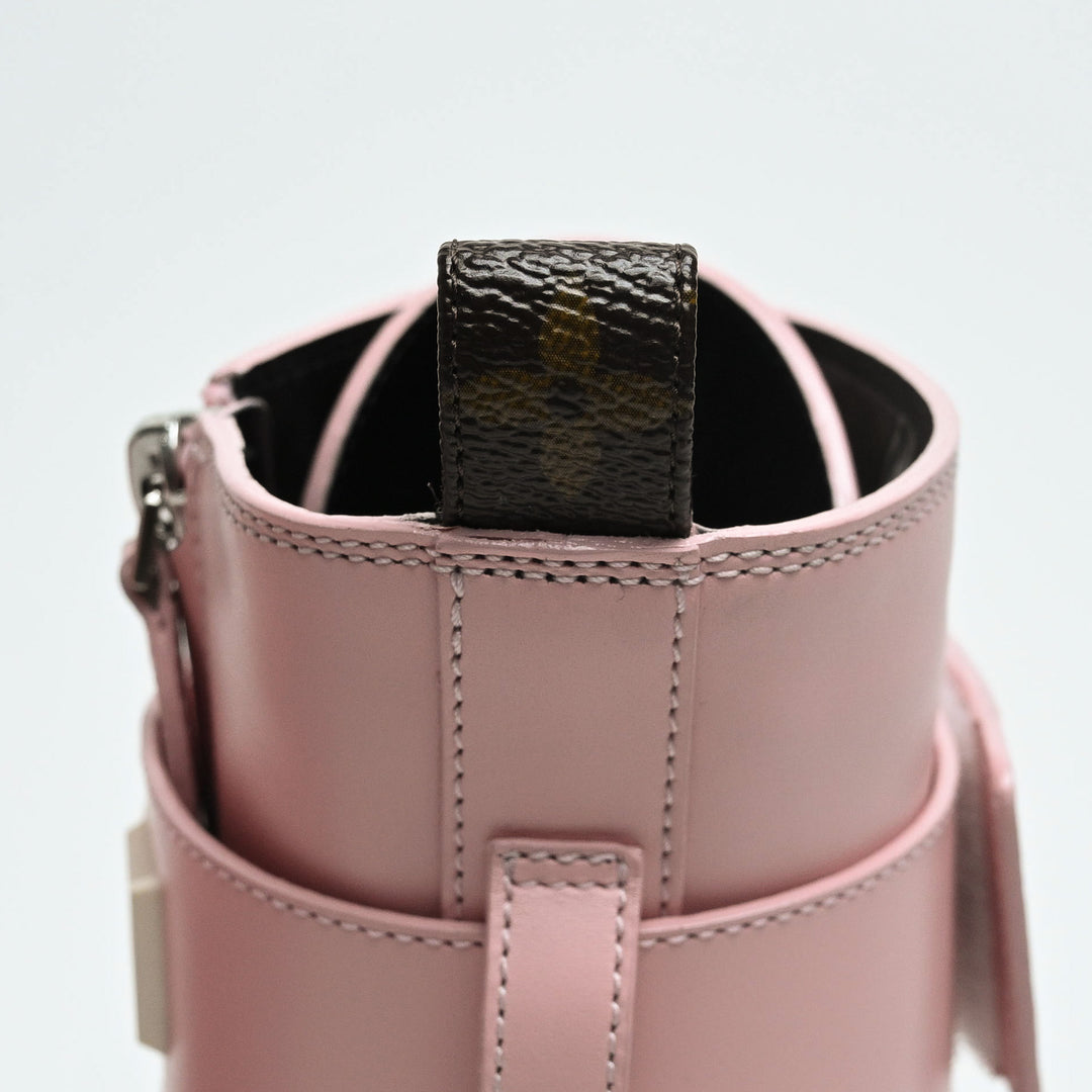 Louis Vuitton Pink Calf Leather Territory Flat Ranger Combat Boots Size 38