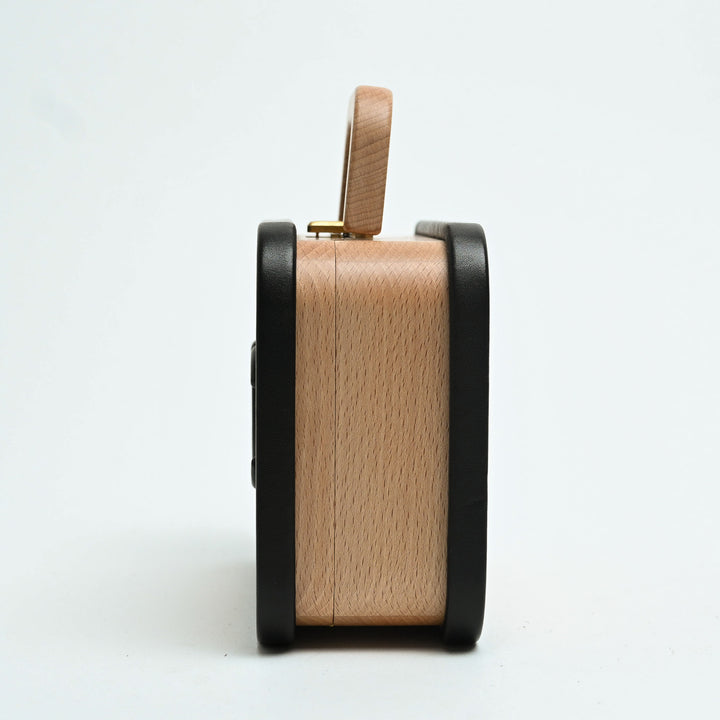 Pre-Loved Chanel™ Beech Wood & Black Lambskin Leather Trim Vanity Case