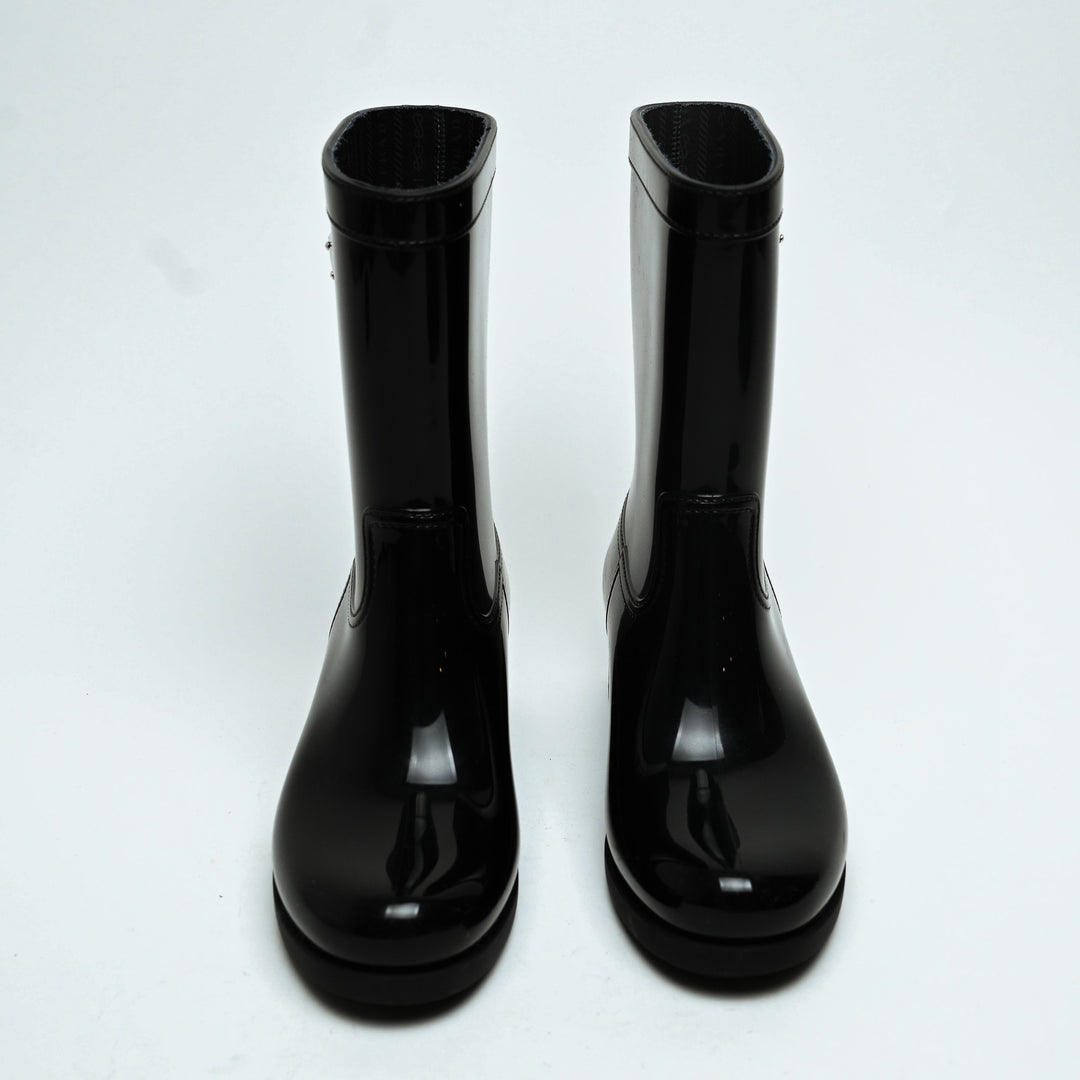 Prada Black Jelly Rain Boots Size 38