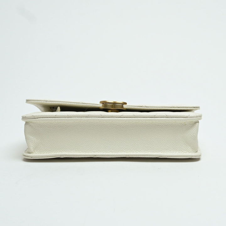 Pre-Loved Chanel™ White Caviar Leather Wallet On Chain