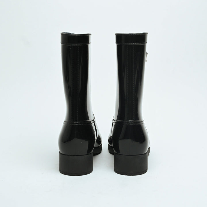 Prada Black Jelly Rain Boots Size 38