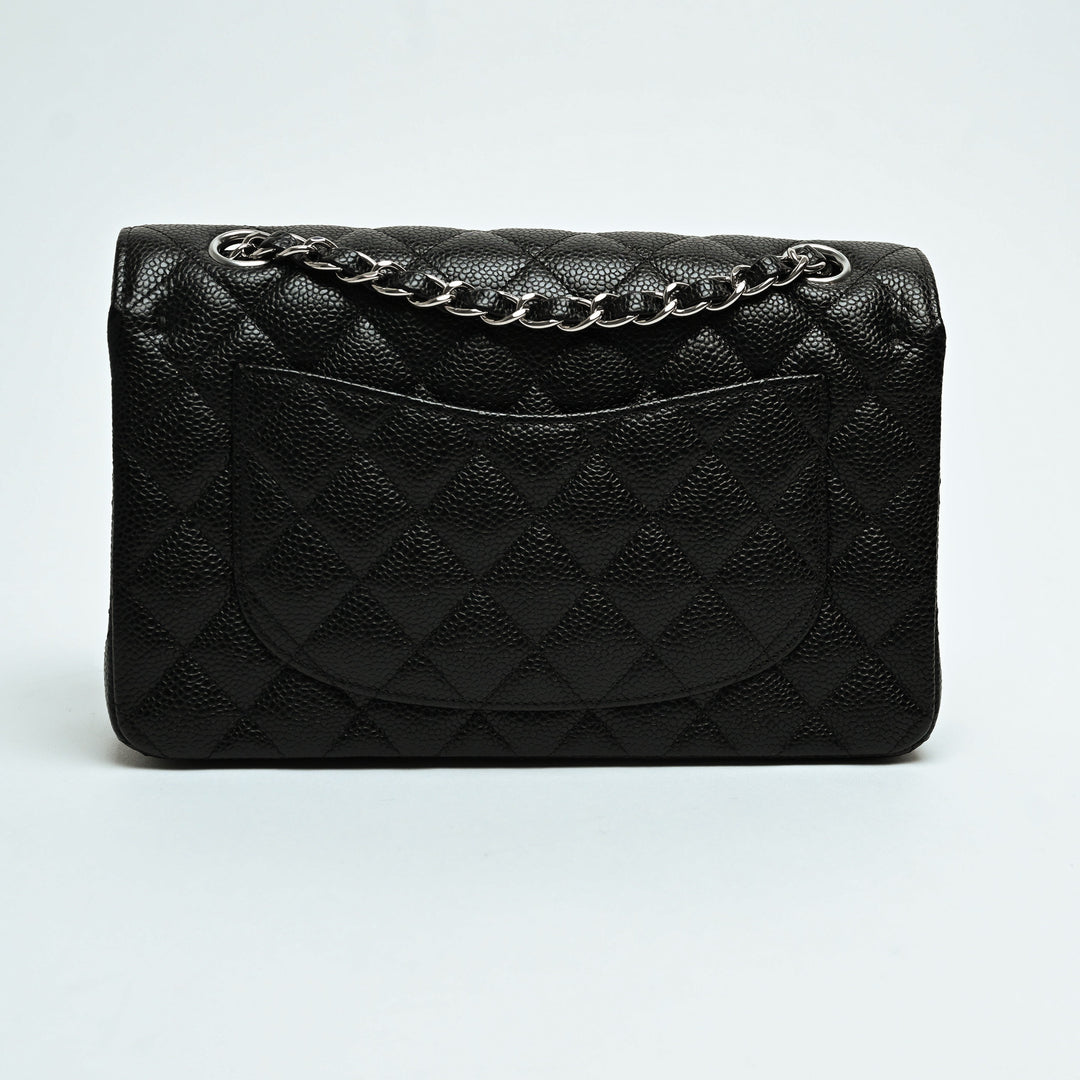 Pre-Loved Chanel™ Black Caviar Leather Quilted Small Classic Double Flap Bag