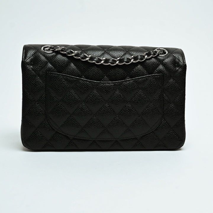 Pre-Loved Chanel™ Black Caviar Leather Quilted Small Classic Double Flap Bag