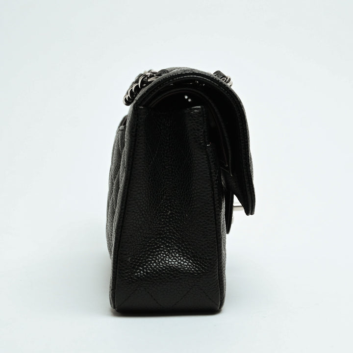 Pre-Loved Chanel™ Black Caviar Leather Quilted Small Classic Double Flap Bag
