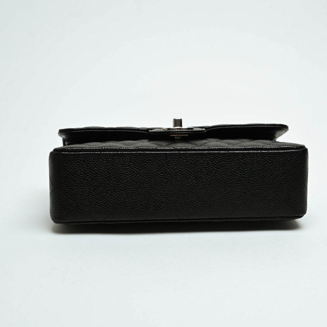 Pre-Loved Chanel™ Black Caviar Leather Quilted Small Classic Double Flap Bag