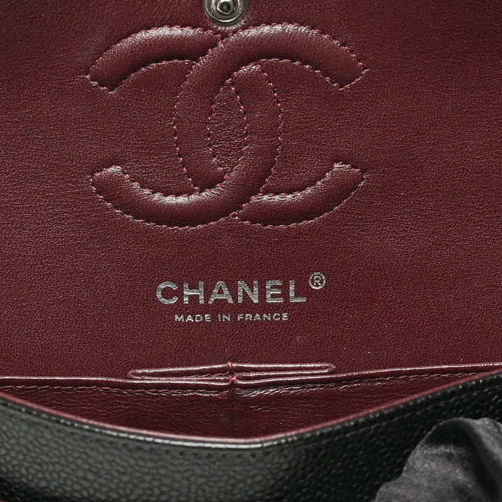 Pre-Loved Chanel™ Black Caviar Leather Quilted Small Classic Double Flap Bag