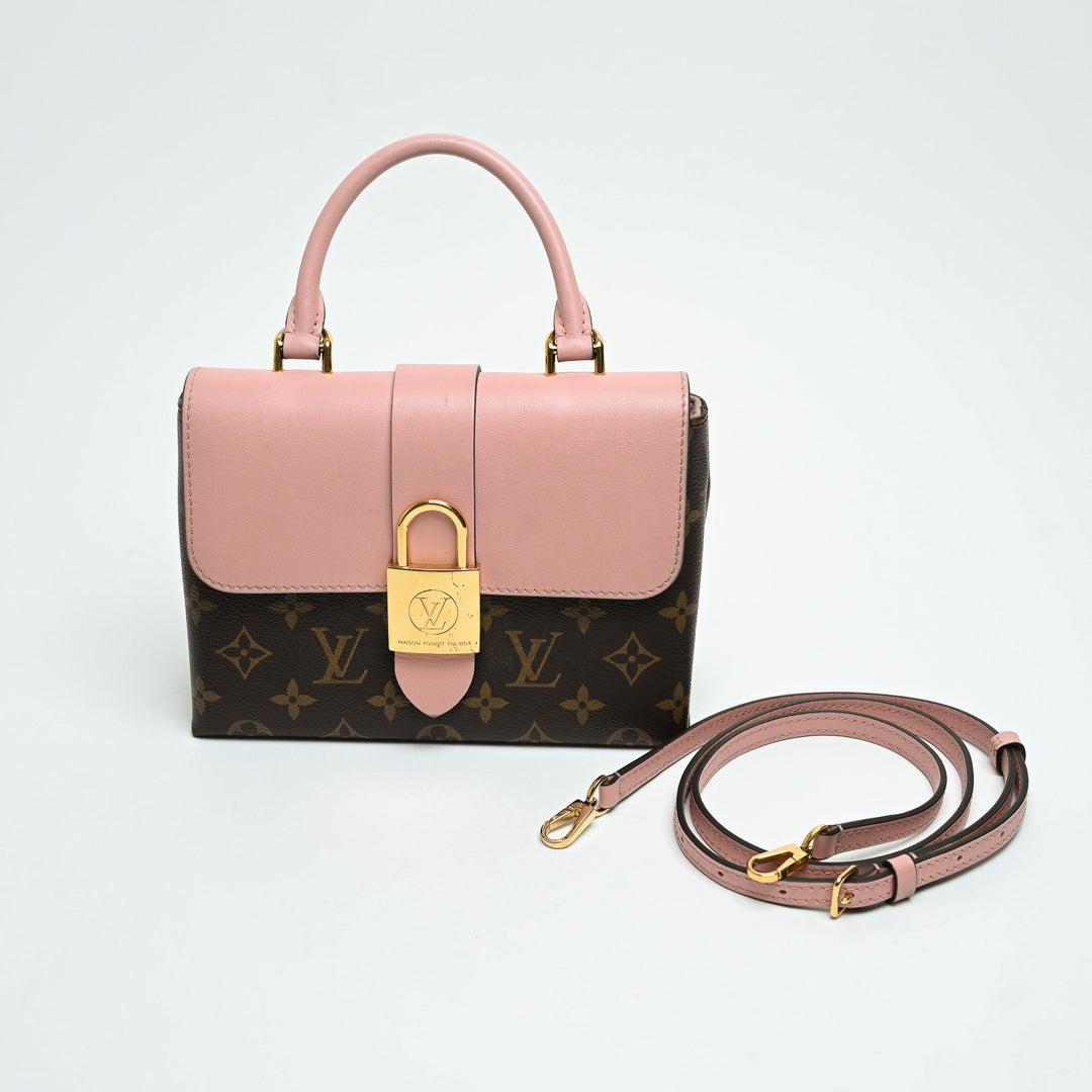 Louis Vuitton Rose Poudre Calf Leather & Monogram Canvas Locky BB Handbag