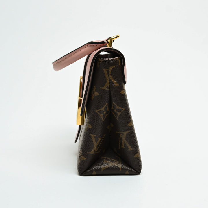 Louis Vuitton Rose Poudre Calf Leather & Monogram Canvas Locky BB Handbag