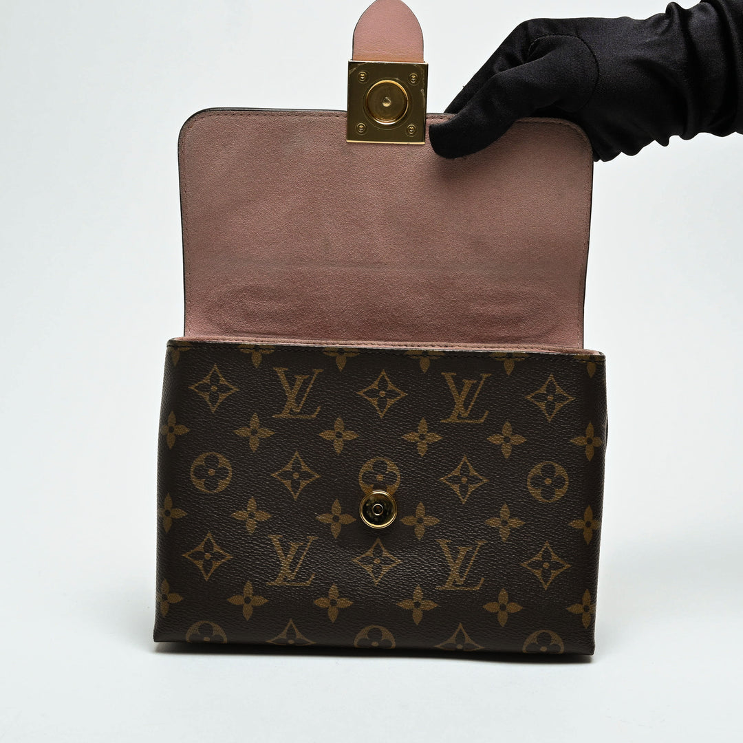 Louis Vuitton Rose Poudre Calf Leather & Monogram Canvas Locky BB Handbag