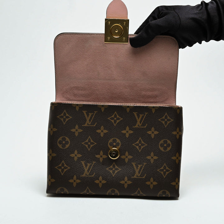 Louis Vuitton Rose Poudre Calf Leather & Monogram Canvas Locky BB Handbag