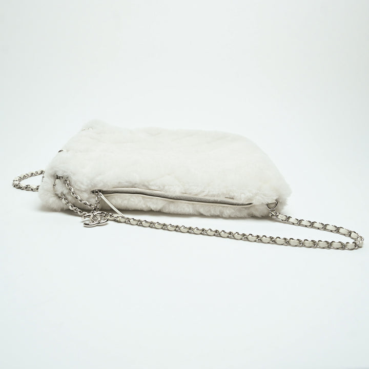Pre-Loved Chanel™ White Shearling  Coco Neige 2023 Backpack