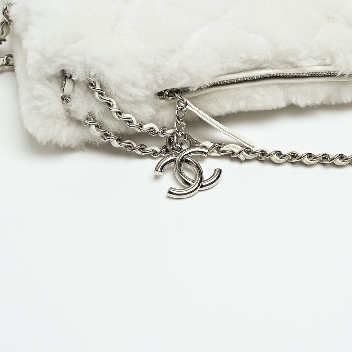 Pre-Loved Chanel™ White Shearling  Coco Neige 2023 Backpack
