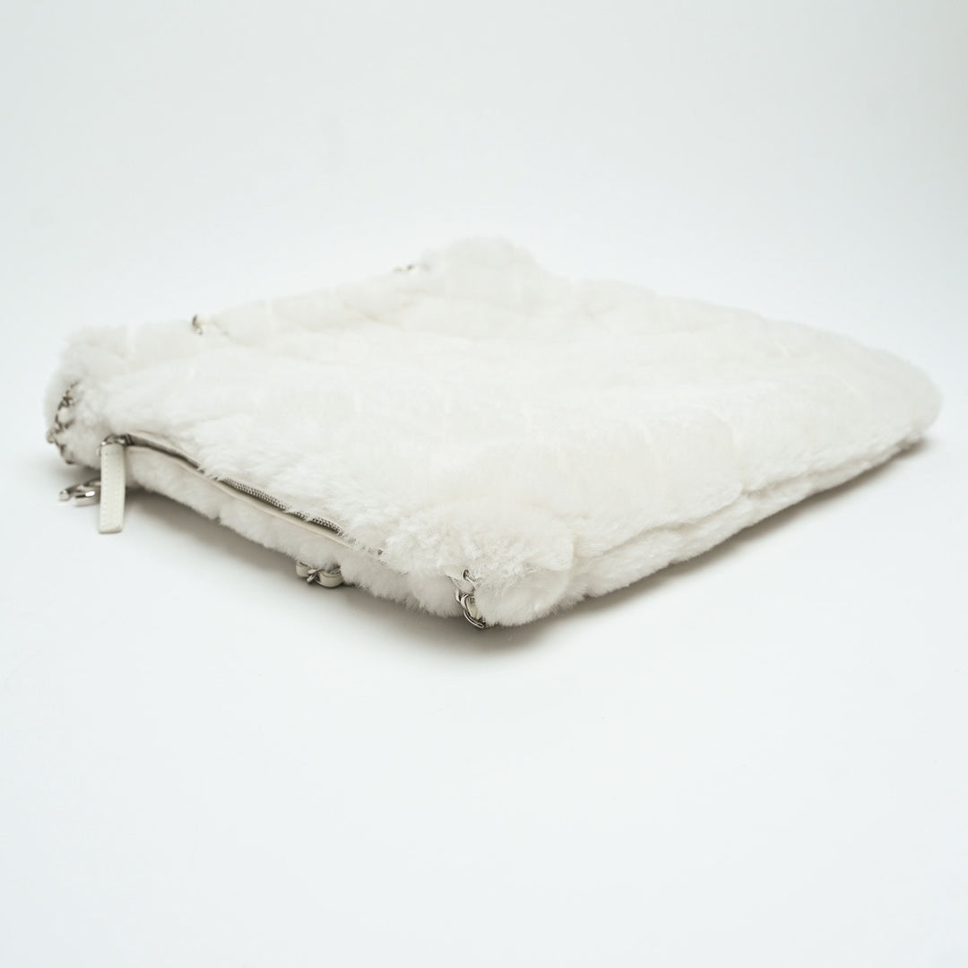 Pre-Loved Chanel™ White Shearling  Coco Neige 2023 Backpack