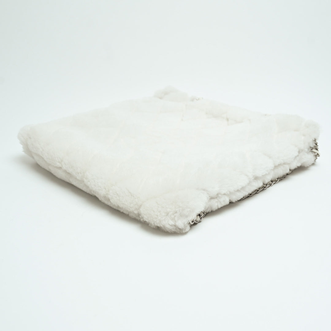 Pre-Loved Chanel™ White Shearling  Coco Neige 2023 Backpack