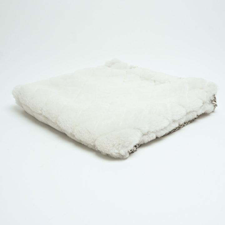 Pre-Loved Chanel™ White Shearling  Coco Neige 2023 Backpack