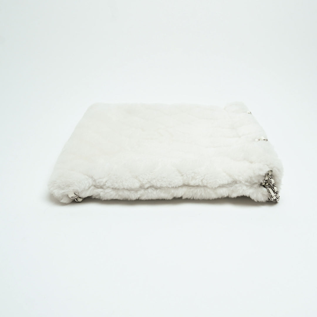 Pre-Loved Chanel™ White Shearling  Coco Neige 2023 Backpack