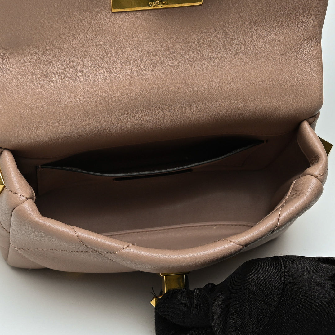 Valentino Blush Pink Nappa Leather Roman Rockstud Flap bag