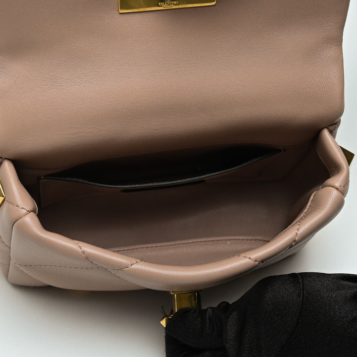 Valentino Blush Pink Nappa Leather Roman Rockstud Flap bag