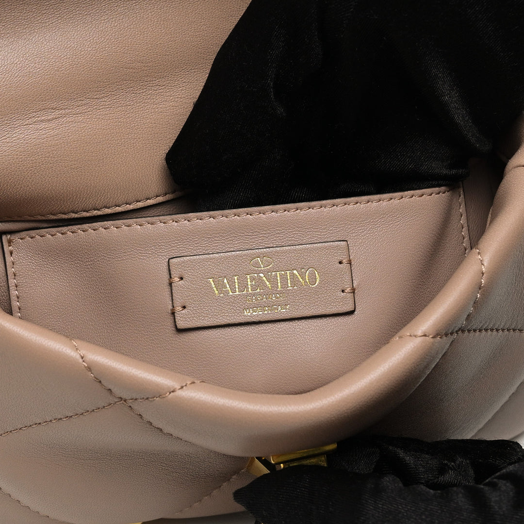 Valentino Blush Pink Nappa Leather Roman Rockstud Flap bag