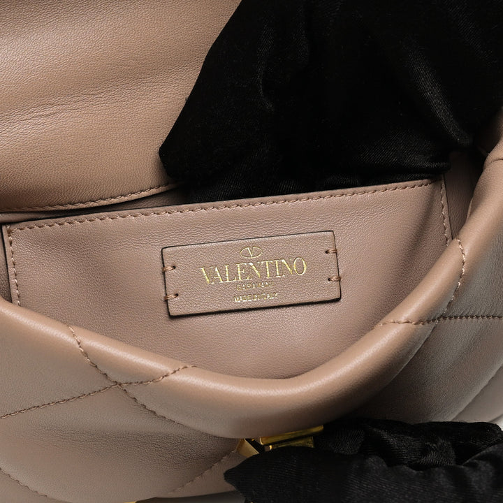 Valentino Blush Pink Nappa Leather Roman Rockstud Flap bag