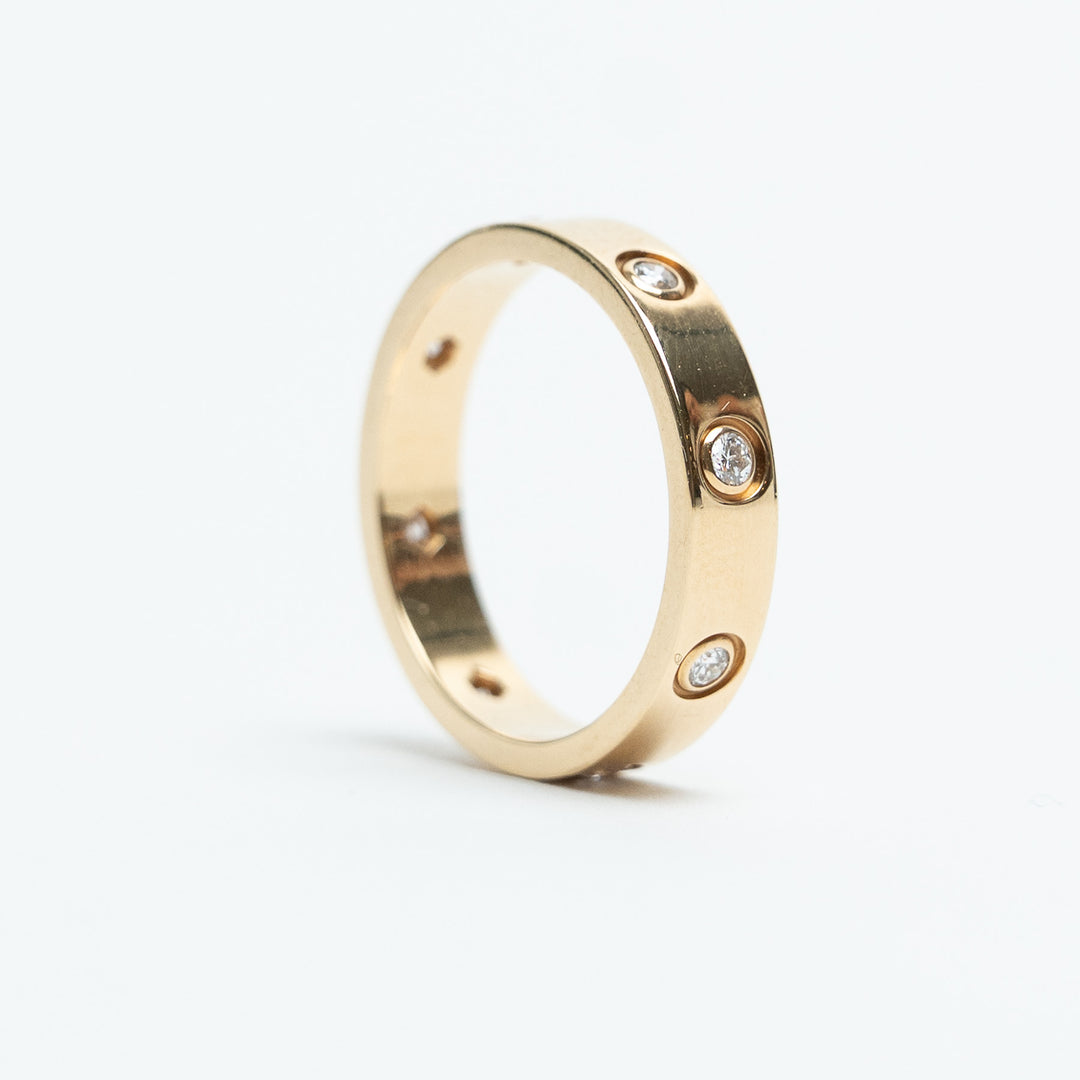 Cartier 18K Yellow Gold Classic Diamond Love Ring Size 52