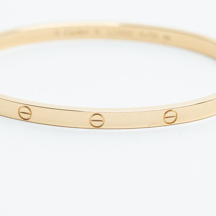 Cartier 18K Yellow Gold Small Love Bracelet Size 16