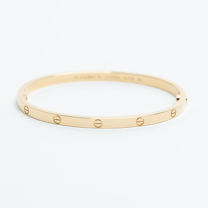 Cartier 18K Yellow Gold Small Love Bracelet Size 16