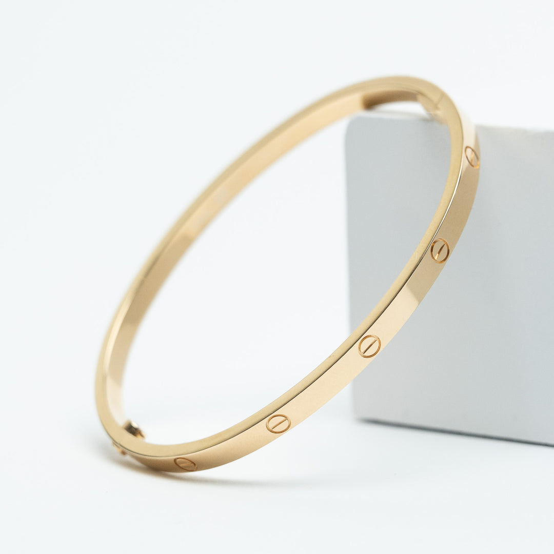 Cartier 18K Yellow Gold Small Love Bracelet Size 16
