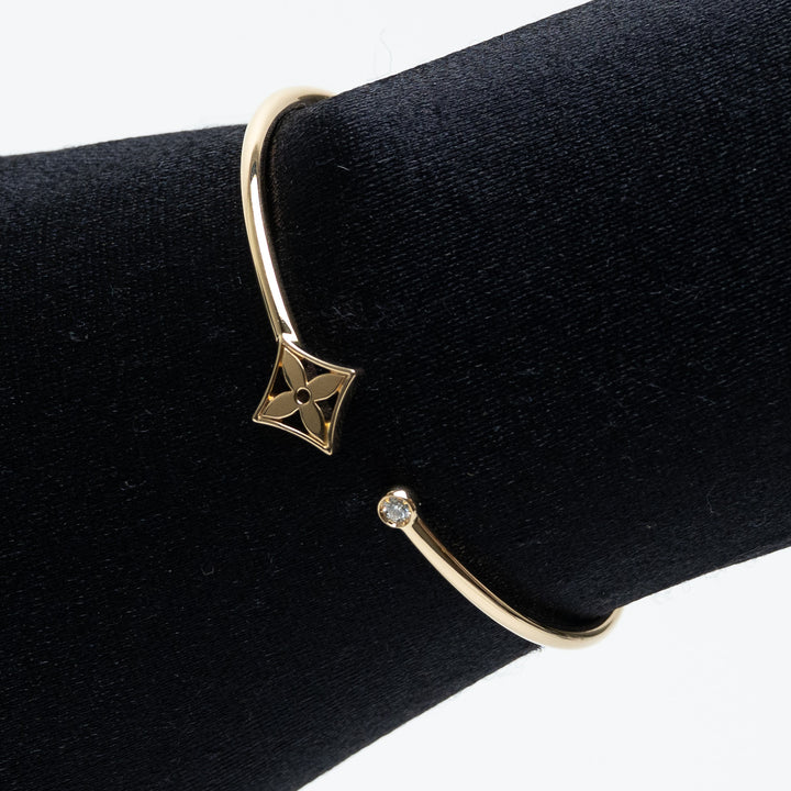 Louis Vuitton 18K Yellow Gold Idylle Blossom Twist Bracelet with Diamond Size 16