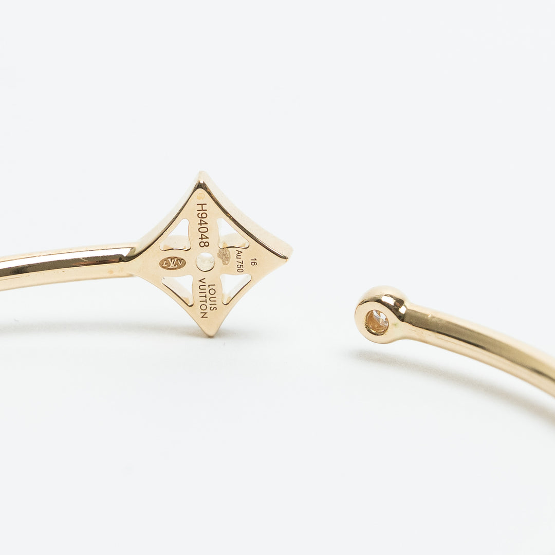 Louis Vuitton 18K Yellow Gold Idylle Blossom Twist Bracelet with Diamond Size 16