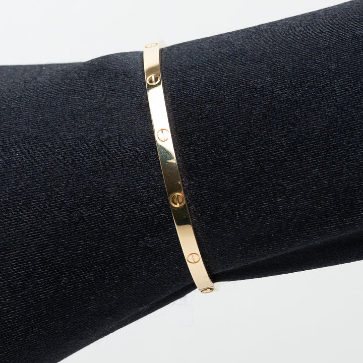 Cartier 18K Yellow Gold Small Love Bracelet Size 16