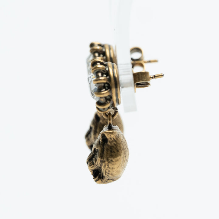 Gucci Gold-Tone Crystal Tiger Drop Earrings