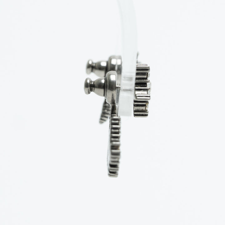 Dior Silver Tone Crystal J'Adior Asymmetrical Bee Earrings