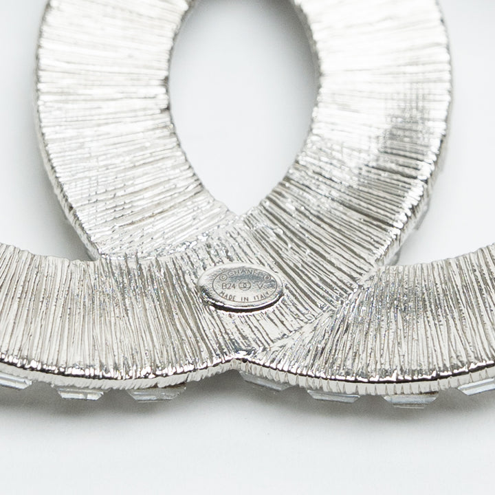 Pre-Loved Chanel™ Silver-Tone CC Crystal Baguette Brooch