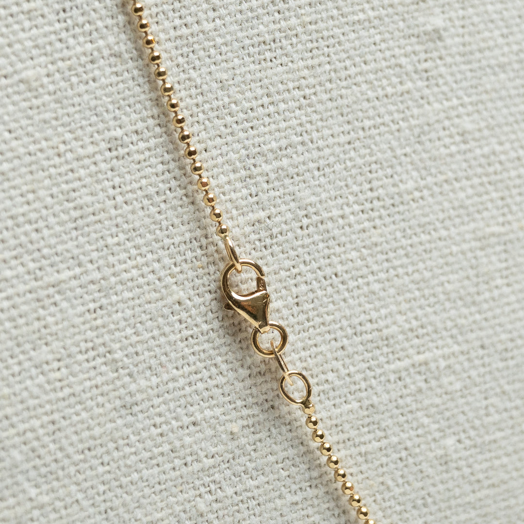Anita Ko 18K Yellow Gold Small Palm Leaf Necklace with Baguette Cut Diamonds