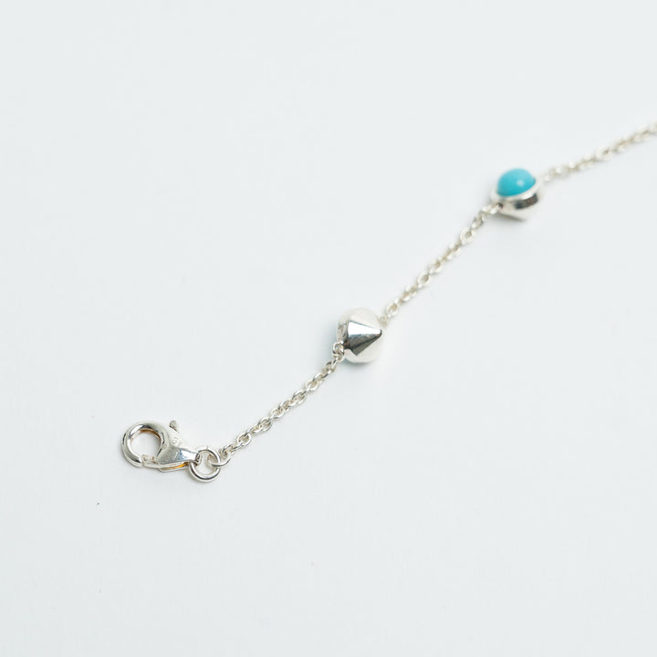 Gucci Sterling Silver GG Marmont Flower Bracelet with Blue Topaz, Mother of Pearl, & Turquoise Resin