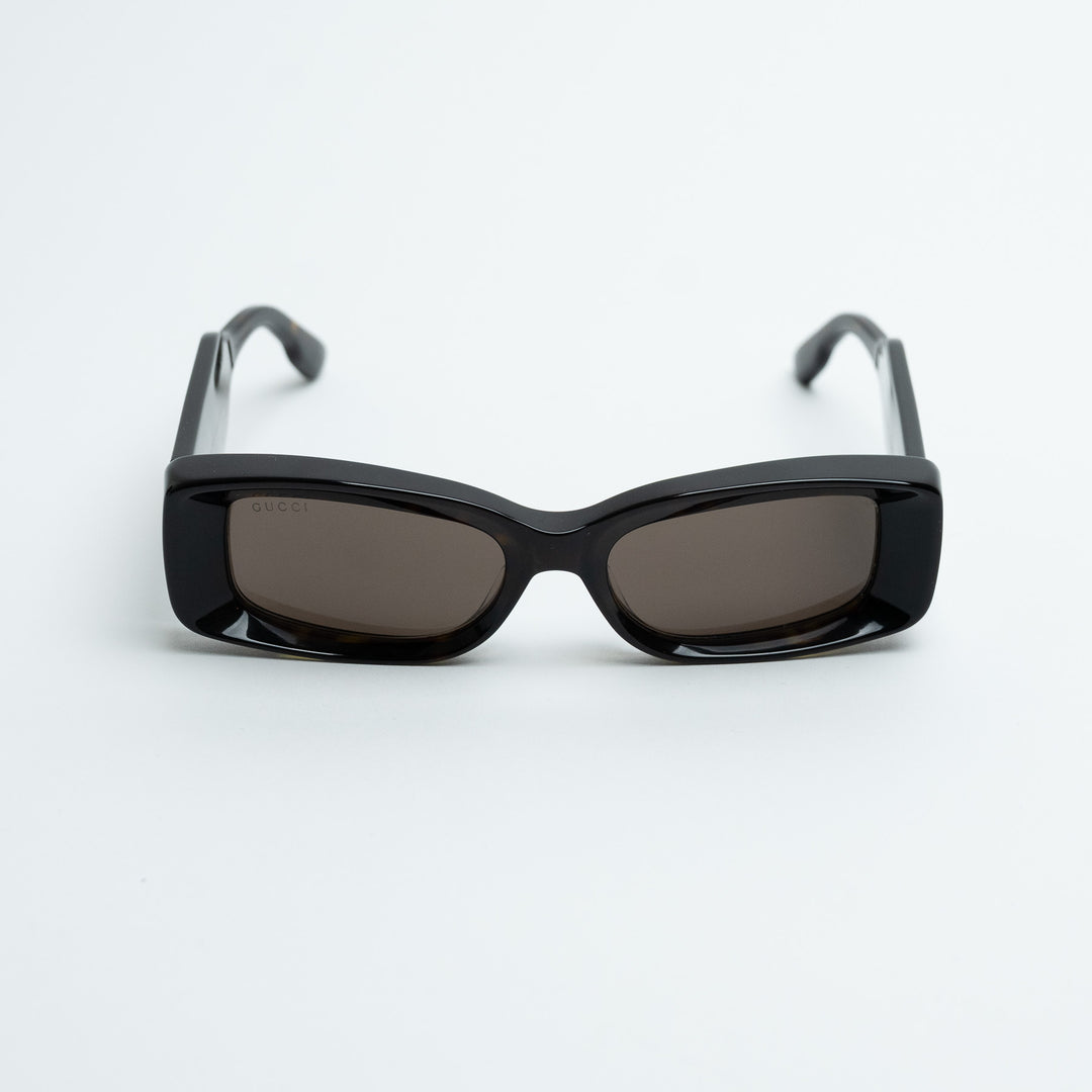 Gucci Dark Tortoise Narrow Rectangle Frame Sunglasses