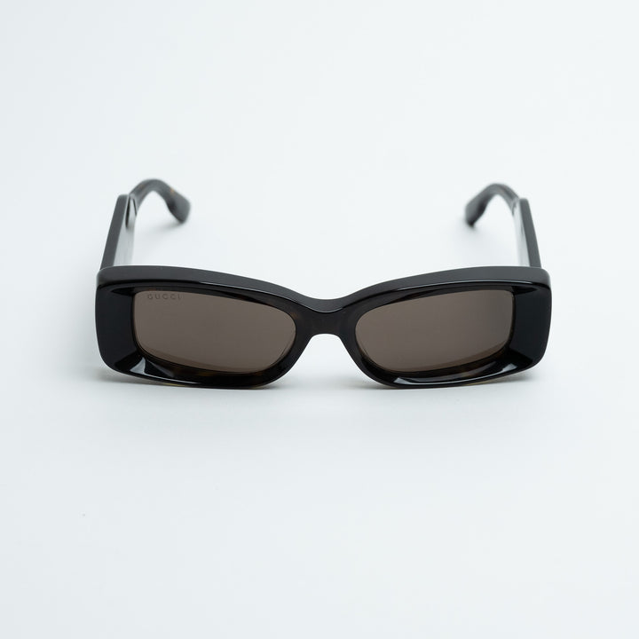 Gucci Dark Tortoise Narrow Rectangle Frame Sunglasses