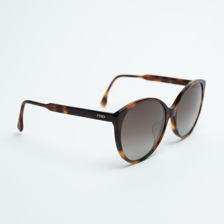 Fendi Fine Round Cat Eye Tortoise Shell Sunglasses