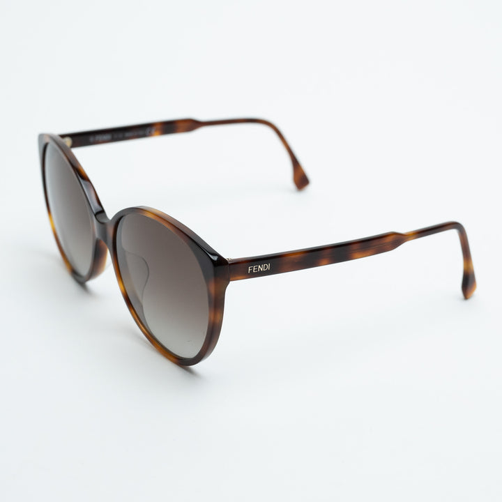 Fendi Fine Round Cat Eye Tortoise Shell Sunglasses