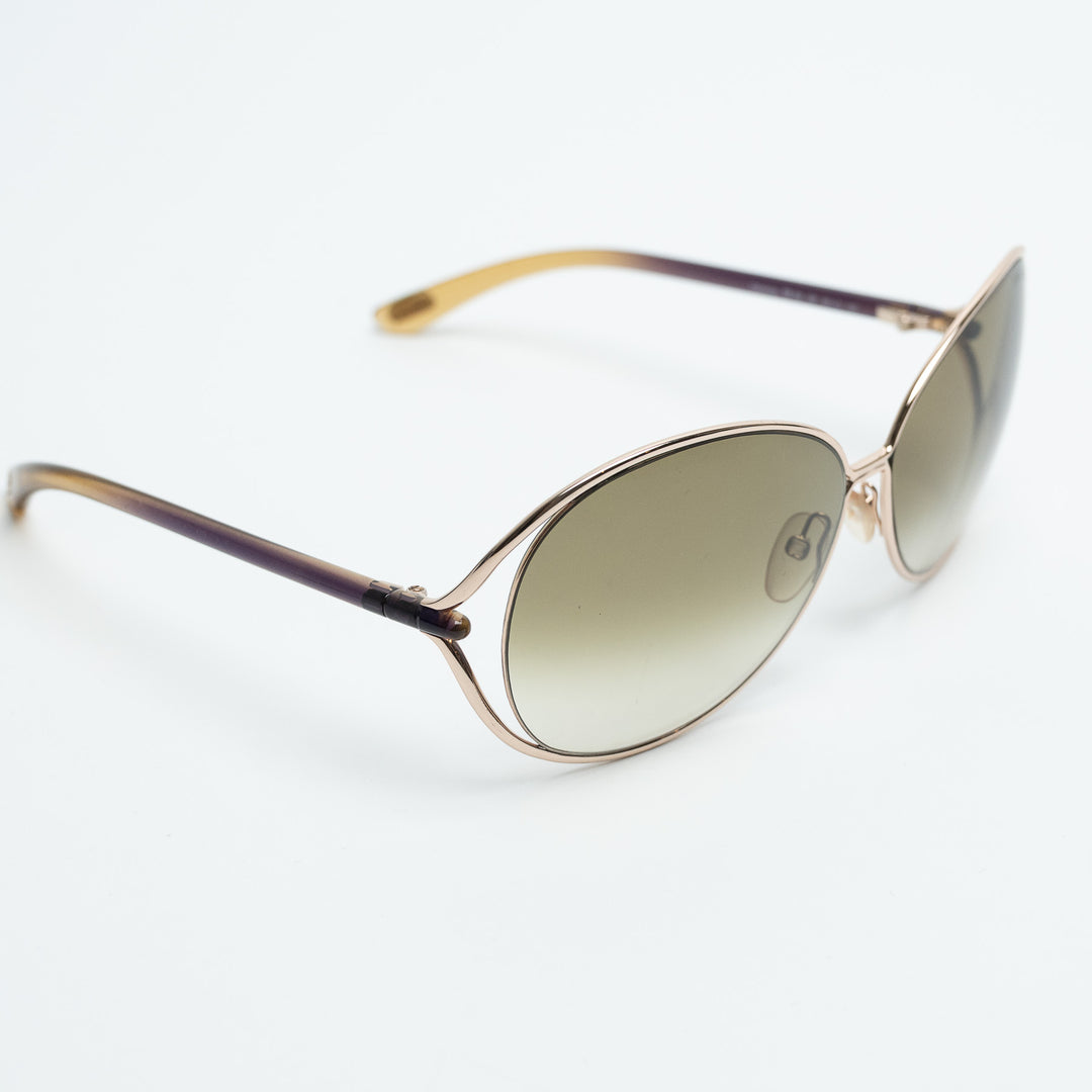 Tom Ford Oversized Open Wire Gold-Tone Sunglasses