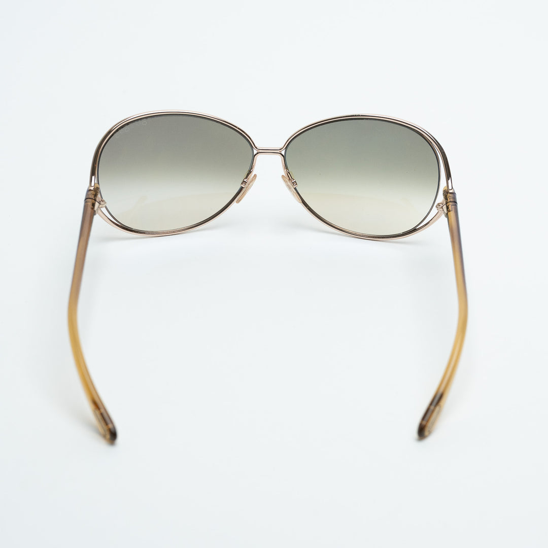 Tom Ford Oversized Open Wire Gold-Tone Sunglasses