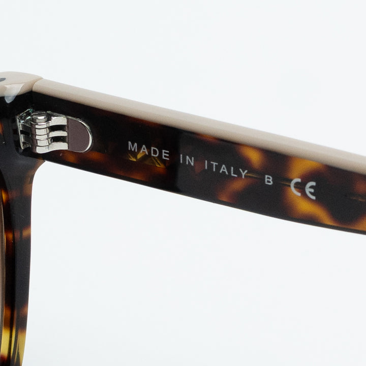 Pre-Loved Chanel™ Square Frame Tortoise Sunglasses with Lettering Detail