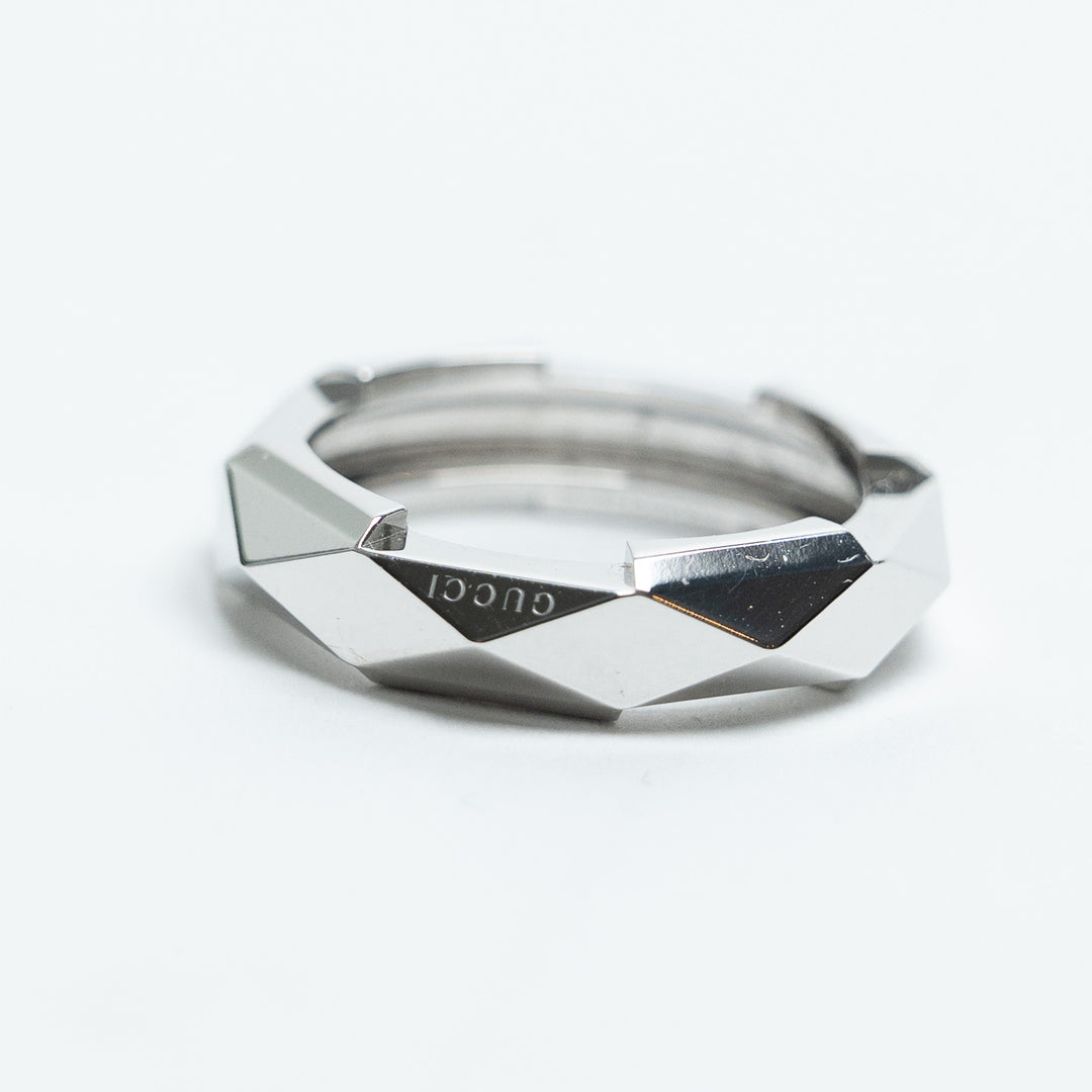 Gucci 18K White Gold Link To Love Ring Size 10